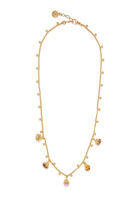 Lucce Necklace, Gold-Plated Metal & Glass Stones